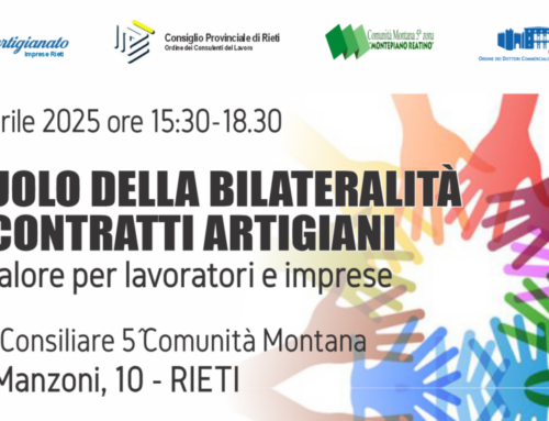 Il ruolo della bilateralità nei contratti artigiani – Convegno 17/04/2025 ore 15.30