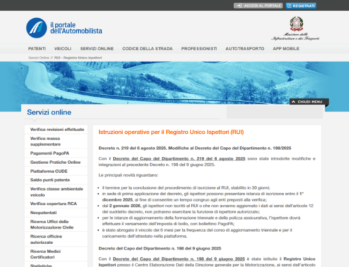 Proroga termini obblighi formativi ispettori centri controllo e iscrizione al RUI